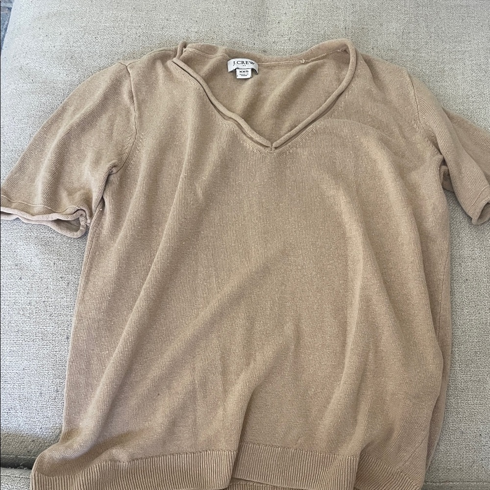 J.Crew V-Neck Tan Knit Top